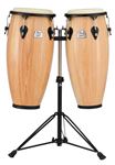 Pearl Primero Wood Congas 10" 11" with Stand Natural